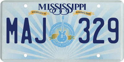 MS license plate MAJ329