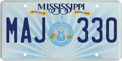 MS license plate MAJ330