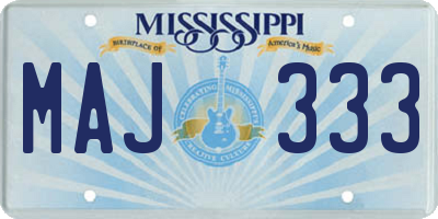 MS license plate MAJ333