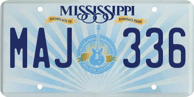 MS license plate MAJ336