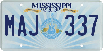 MS license plate MAJ337