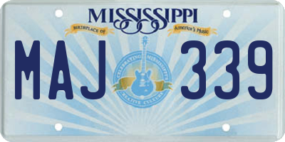 MS license plate MAJ339