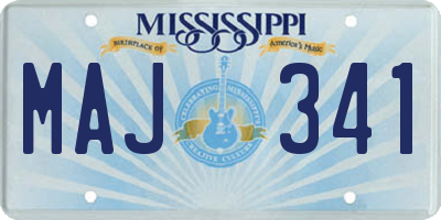 MS license plate MAJ341
