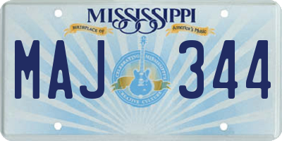 MS license plate MAJ344