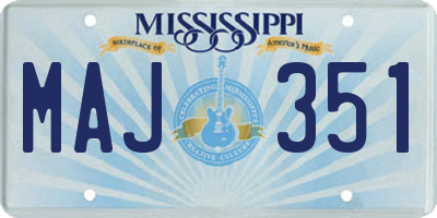 MS license plate MAJ351