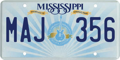 MS license plate MAJ356