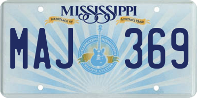 MS license plate MAJ369