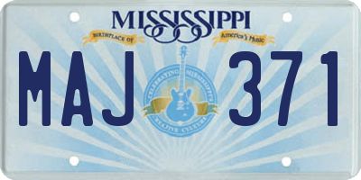 MS license plate MAJ371