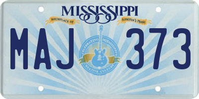 MS license plate MAJ373
