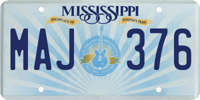 MS license plate MAJ376