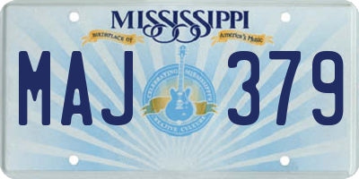 MS license plate MAJ379