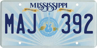 MS license plate MAJ392