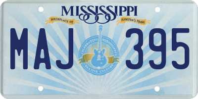 MS license plate MAJ395