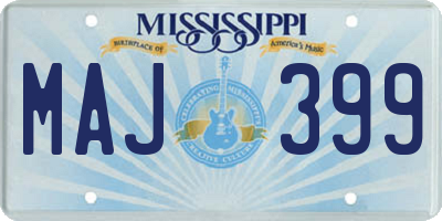 MS license plate MAJ399