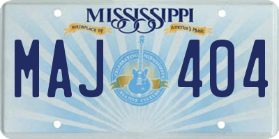 MS license plate MAJ404