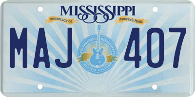MS license plate MAJ407