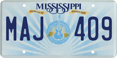 MS license plate MAJ409