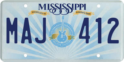 MS license plate MAJ412