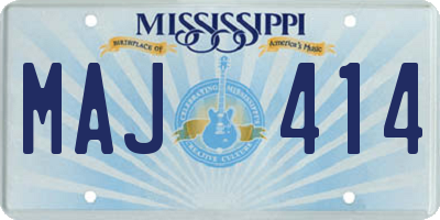 MS license plate MAJ414