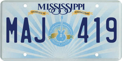 MS license plate MAJ419