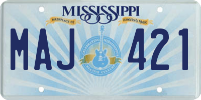 MS license plate MAJ421