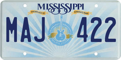 MS license plate MAJ422