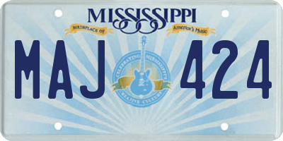 MS license plate MAJ424