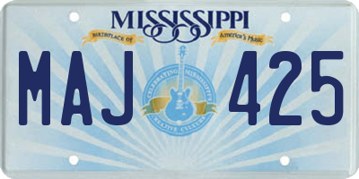 MS license plate MAJ425