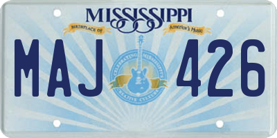 MS license plate MAJ426