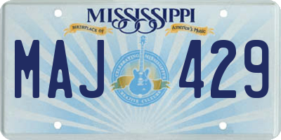 MS license plate MAJ429