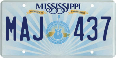 MS license plate MAJ437