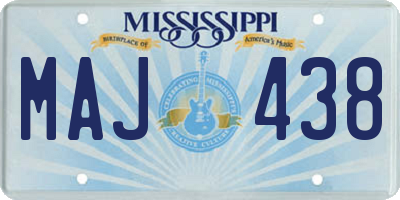 MS license plate MAJ438