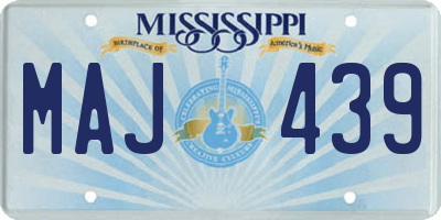 MS license plate MAJ439