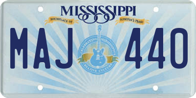 MS license plate MAJ440