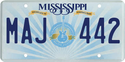 MS license plate MAJ442