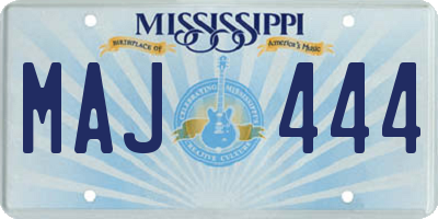 MS license plate MAJ444