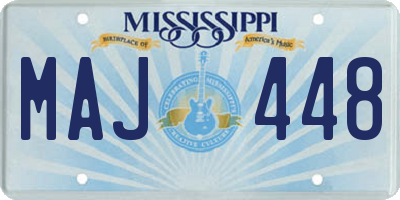 MS license plate MAJ448