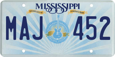 MS license plate MAJ452