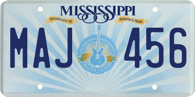 MS license plate MAJ456
