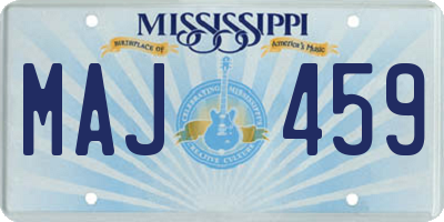 MS license plate MAJ459