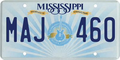 MS license plate MAJ460