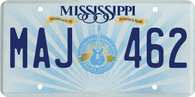 MS license plate MAJ462