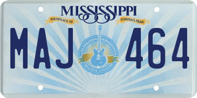 MS license plate MAJ464