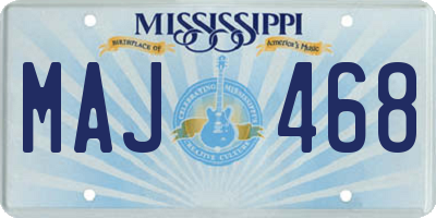 MS license plate MAJ468