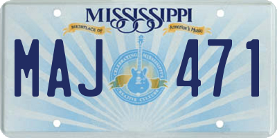 MS license plate MAJ471