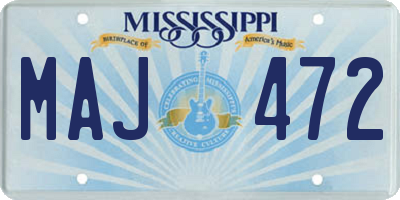 MS license plate MAJ472