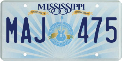 MS license plate MAJ475