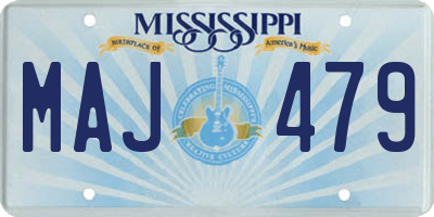 MS license plate MAJ479