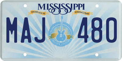 MS license plate MAJ480
