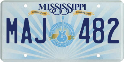 MS license plate MAJ482